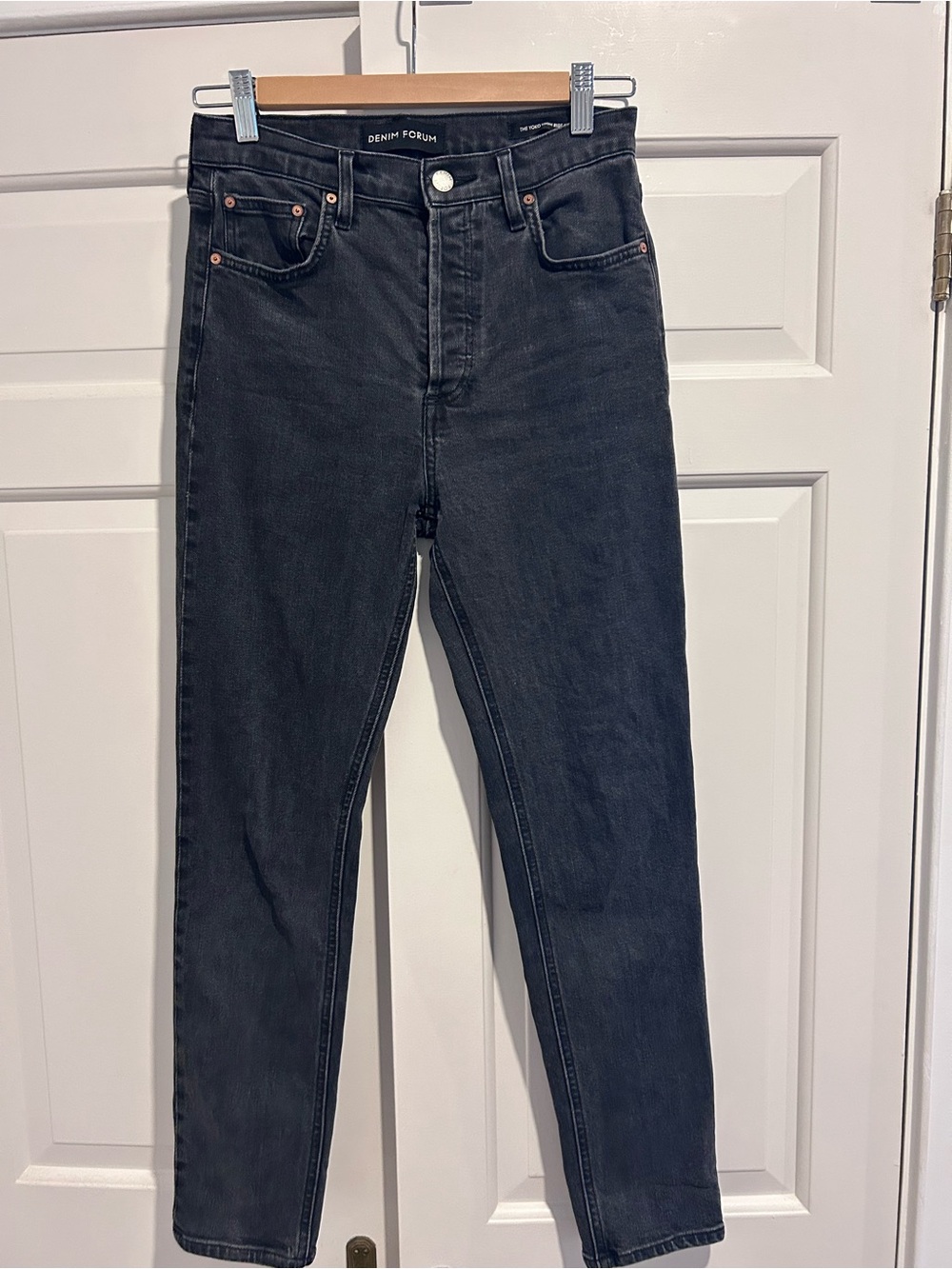 Aritzia Denim Forum Yoko High Rise Slim black jeans